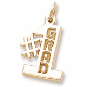 #1 Grad Charm in Yellow Gold Plated