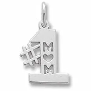 #1 Mom Charm In Sterling Silver