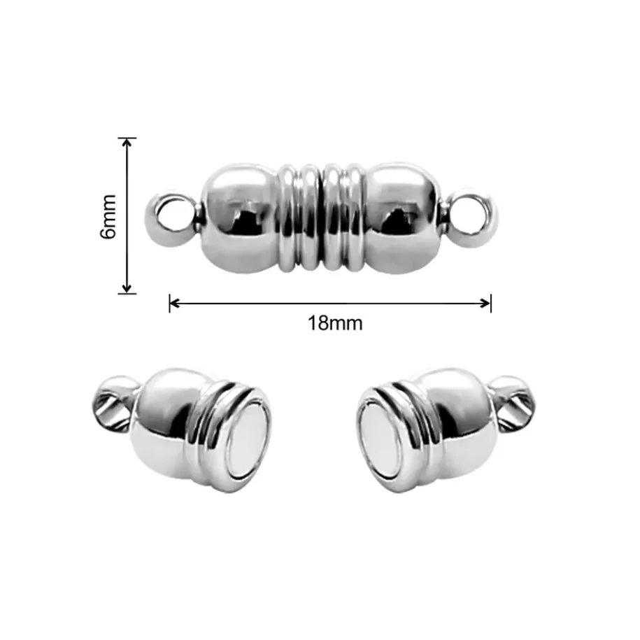 1 PIECE PACK' MAGNETIC CLASP' RHODIUM SILVER' USED IN DIY JEWELLERY MAKING