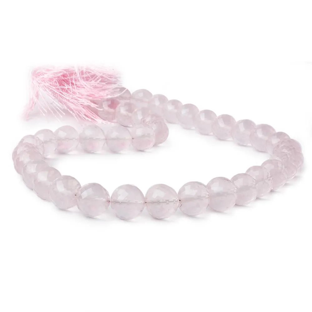 10-12mm Rose Quartz faceted round beads 16 inch 38 pieces AAA