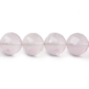 10-12mm Rose Quartz faceted round beads 16 inch 38 pieces AAA