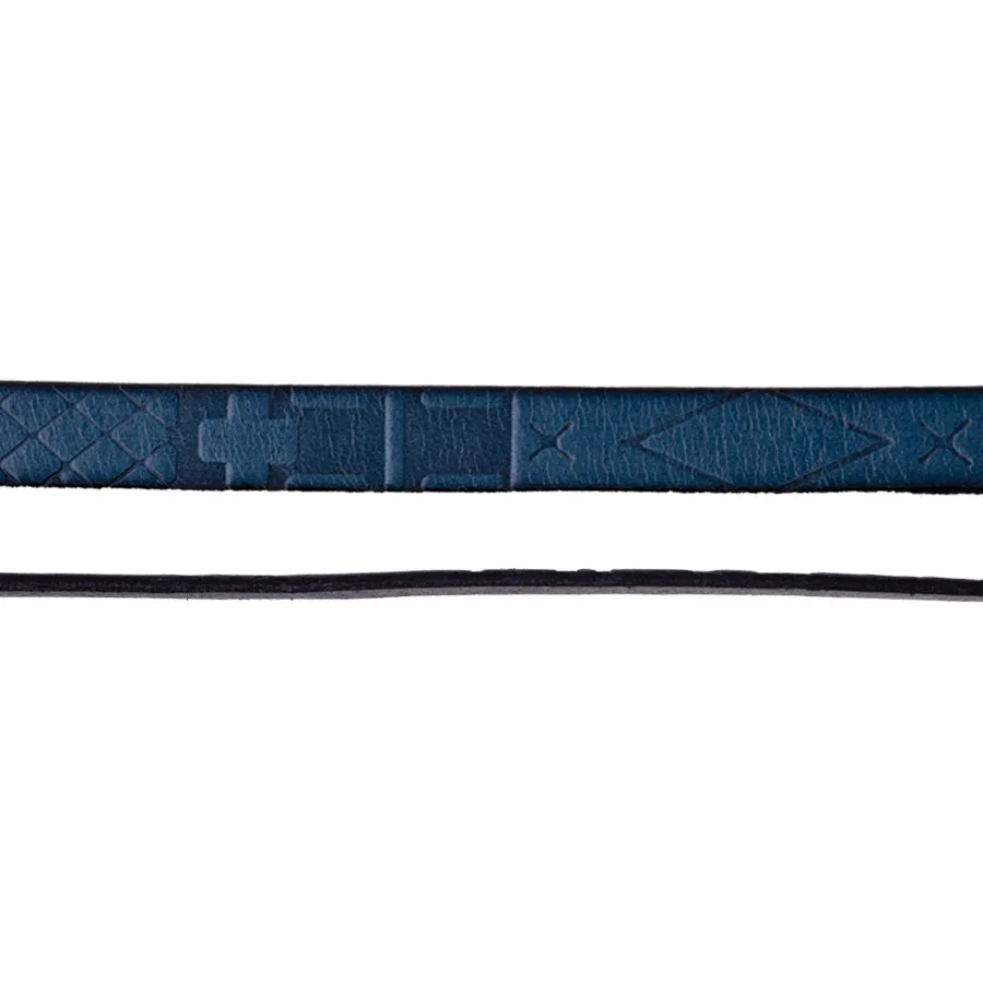 10mm Embossed South Western Leather - Blue