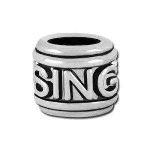 10mm SING Large Hole Bead - Rhodium Plated - CLEARANCE