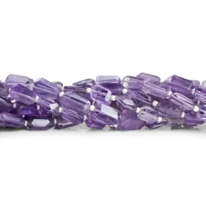 10x6mm Pink Amethyst Faceted Nuggets 12 inch 30 beads