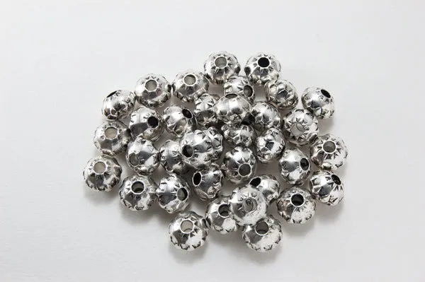 11mm Ant Silver Spacer Bead, pkg/35