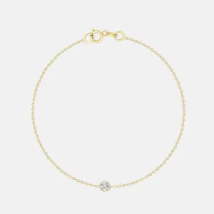 14K Gold Diamond Solitaire Bracelet