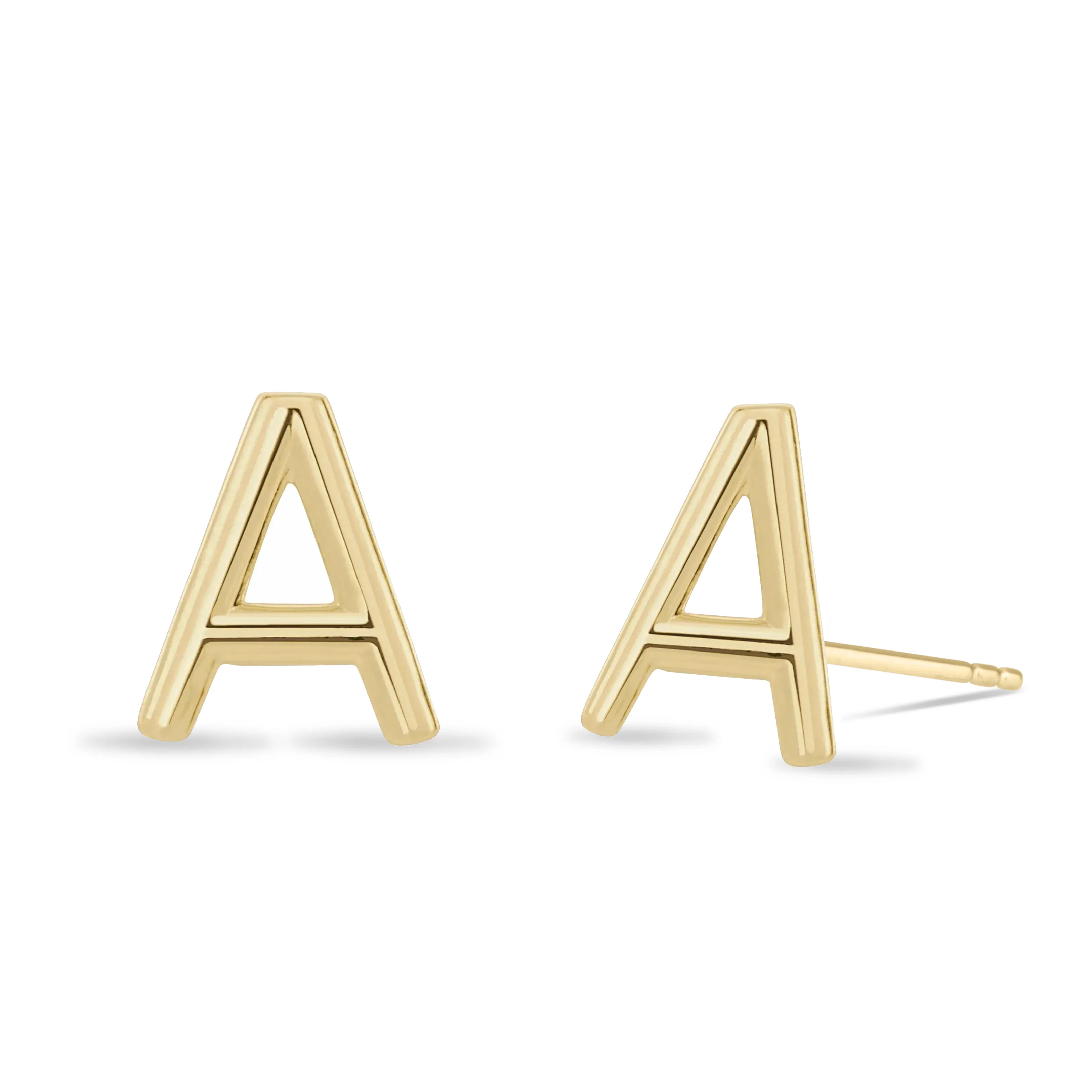 14k Gold Initial Studs