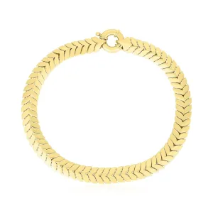 14k Yellow Gold High Polish Chevron Link Bracelet (6mm)