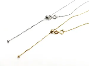 18" Stainless Steel Necklace, 1.2mm ball chain, with stopper | 18“ 不鏽鋼項鏈 1.2mm波子鏈, 可調節