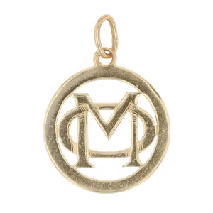 1920s 18 Karat Yellow Gold Initials Pendant Necklace