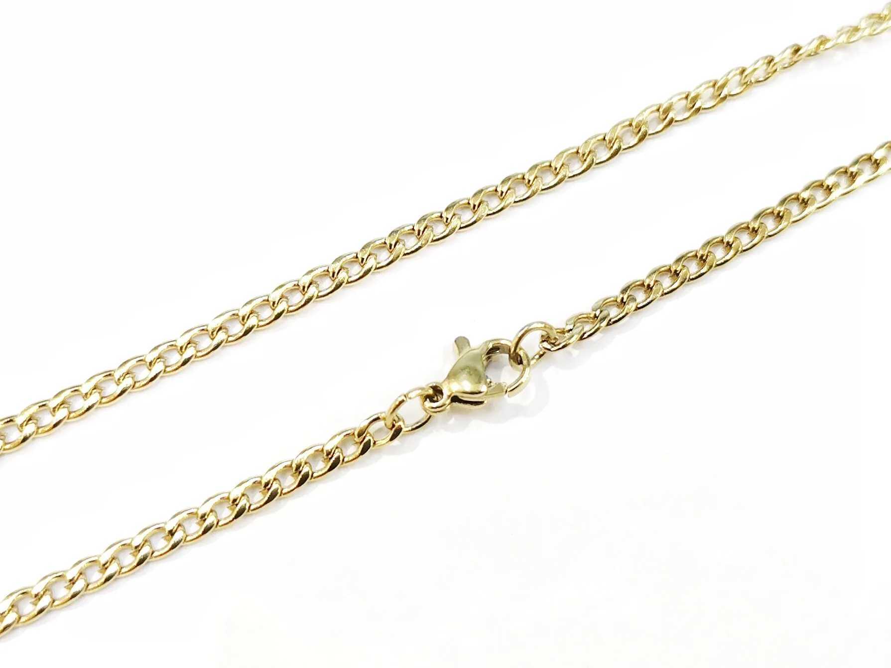 20"/22" Stainless Steel Necklace, flat curb chain | 20"/22" 不鏽鋼項鏈, 扁鏈