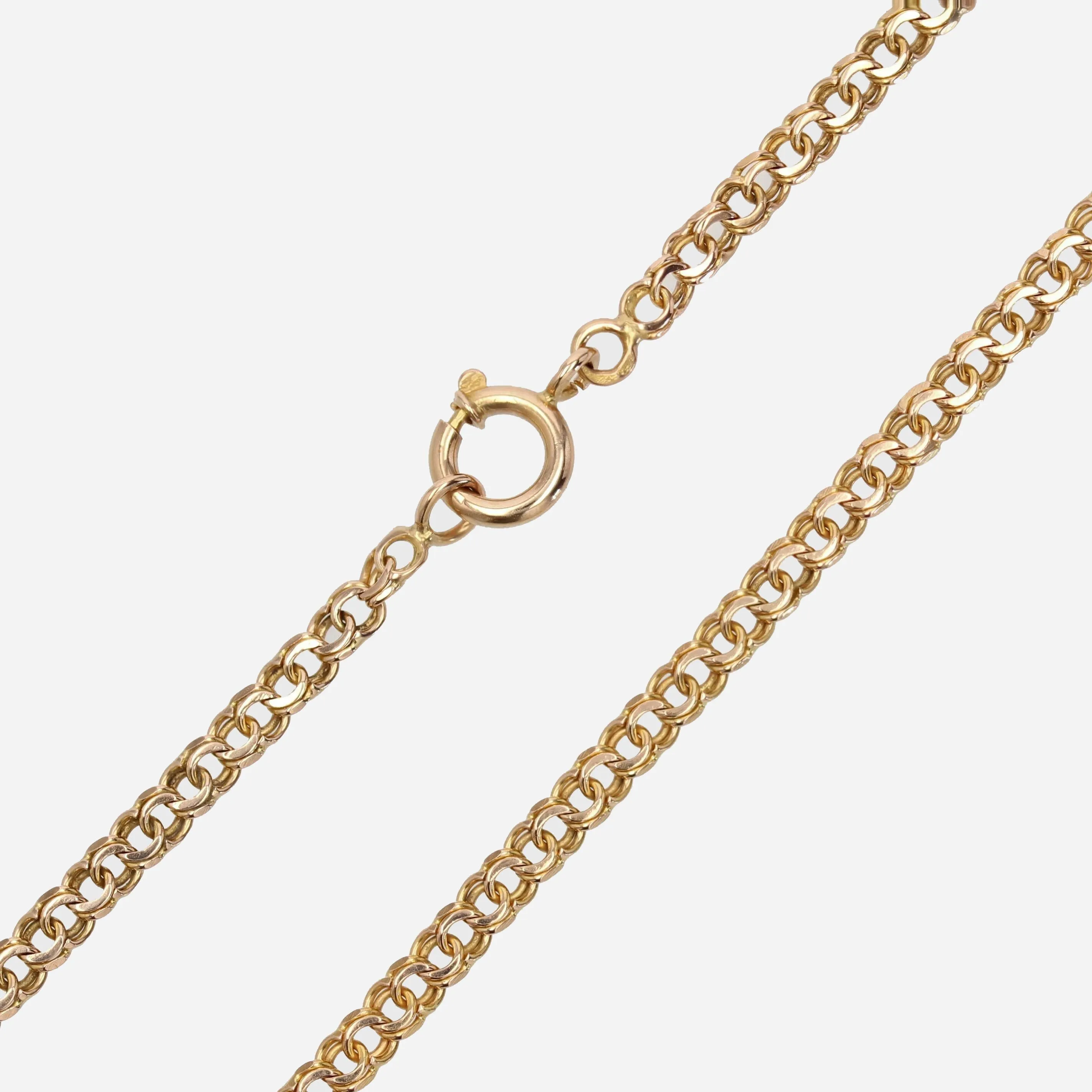 20th Century 18 Karat Rose Gold Double Jaseron Mesh Chain Necklace