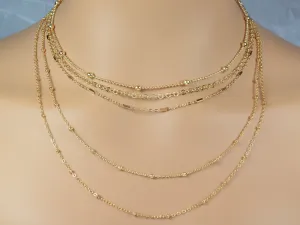 3 Feet 18K/14K Gold Filled Look, Cable Chain Curb Cuban Flat With Oval Bead,  Satellite Chain customize necklace For Jewelry supplies and wholesale