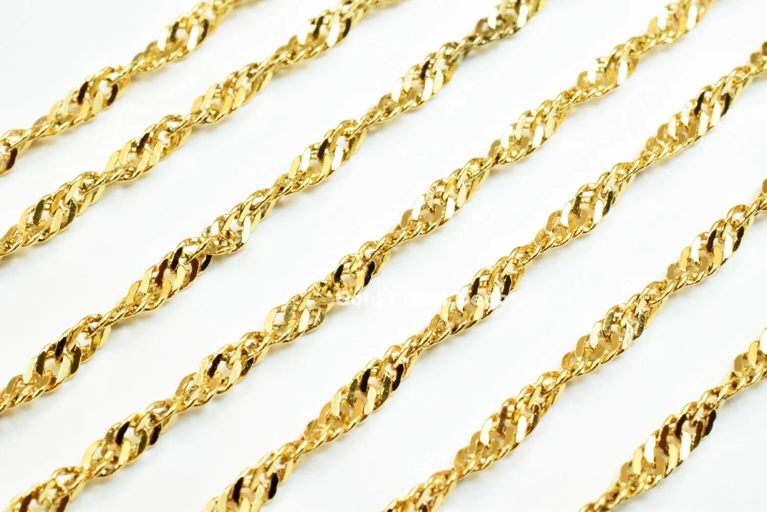 3 Foot 18K Gold Filled Look, Flat Twist Snake Chain Size 2.8mm Gold Filled Look, Findings Chain For Jewelry Making GFC009