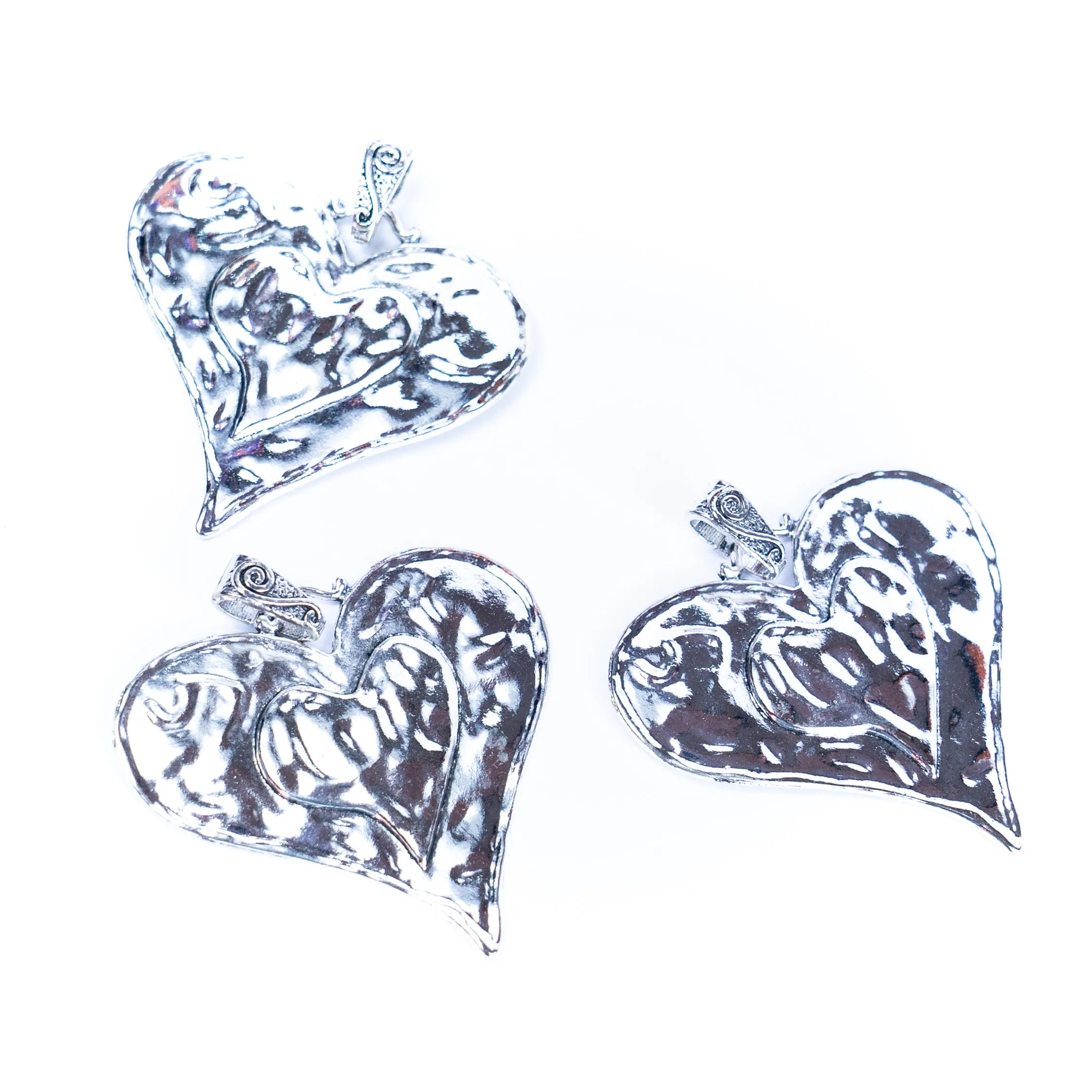 3pcs antique silver heart tag jewelry finding suppliers D-3-545