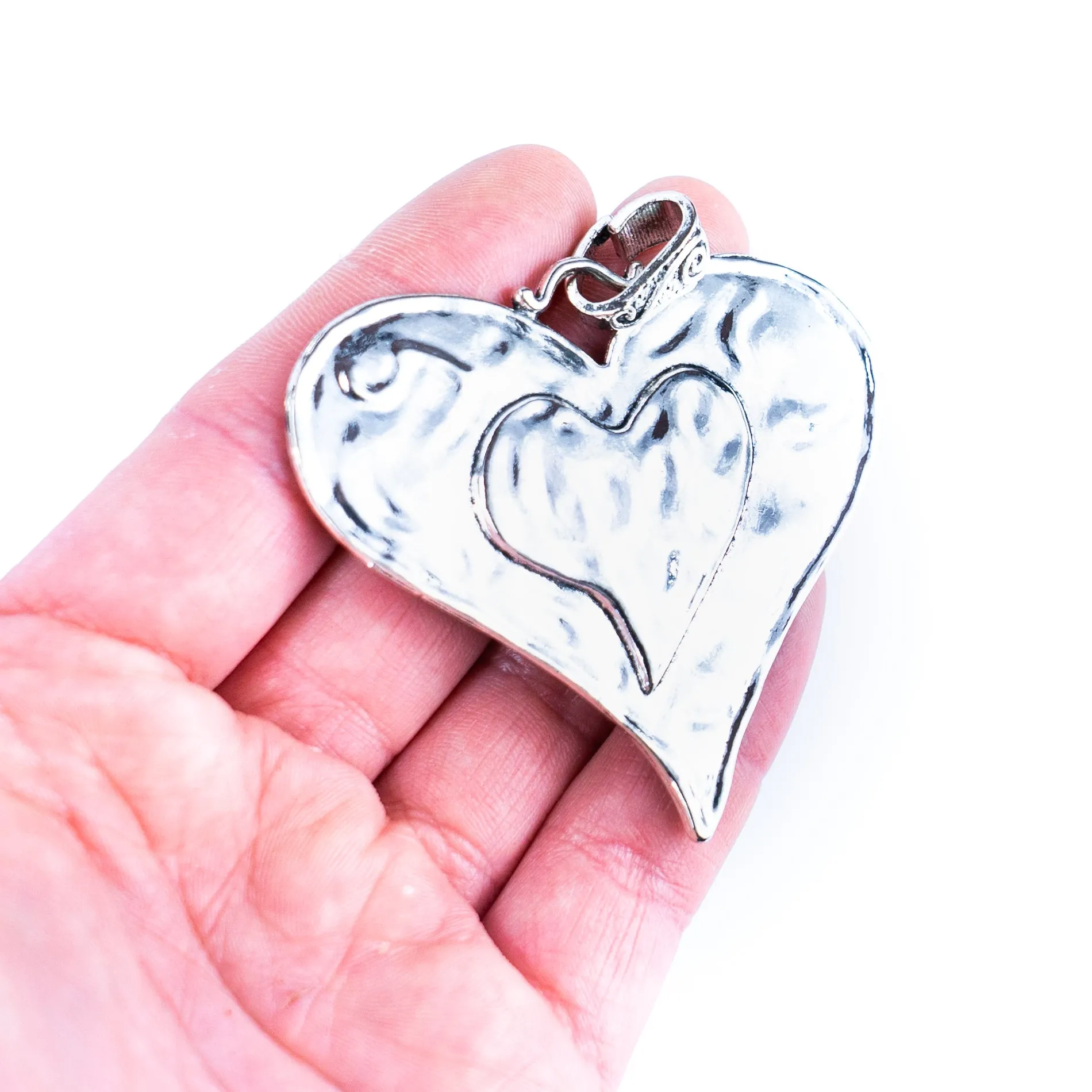 3pcs antique silver heart tag jewelry finding suppliers D-3-545