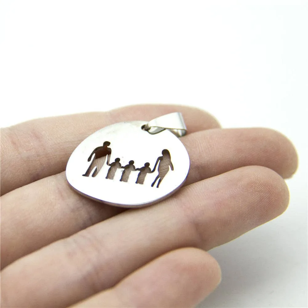 3pcs Stainless steel Family pendant 25x25mm jewellery Jewelry finding D-3-342