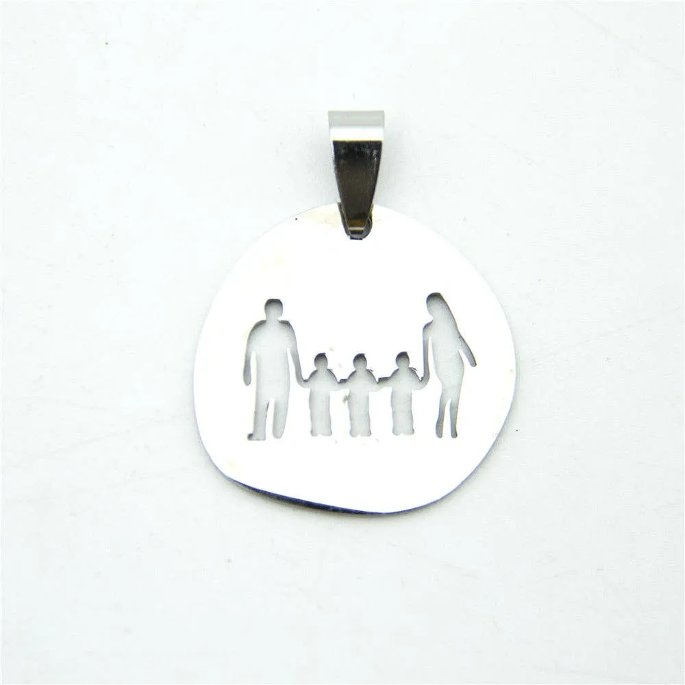 3pcs Stainless steel Family pendant 25x25mm jewellery Jewelry finding D-3-342