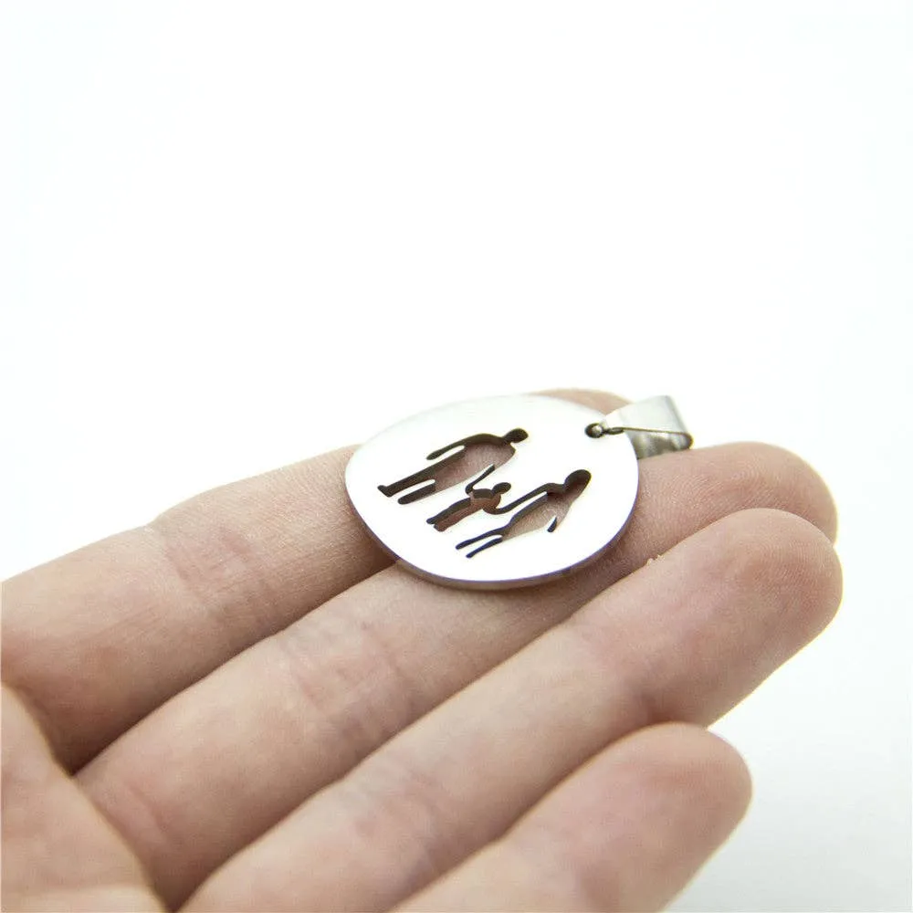 3pcs Stainless steel Family pendant 25x25mm jewellery Jewelry finding D-3-342