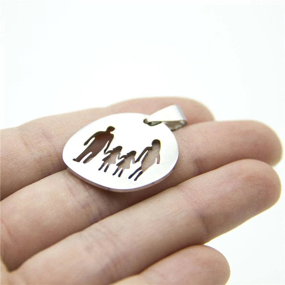 3pcs Stainless steel Family pendant 25x25mm jewellery Jewelry finding D-3-342