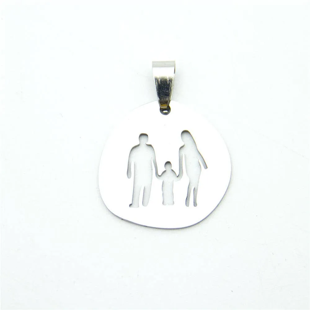 3pcs Stainless steel Family pendant 25x25mm jewellery Jewelry finding D-3-342