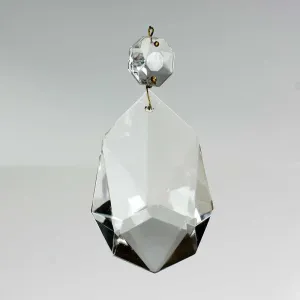 76mm West German Crystal Special Teardrop w/ Top Bead