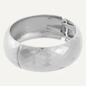 Abstract Hinged Contemporary Bracelet In Silver-Tone