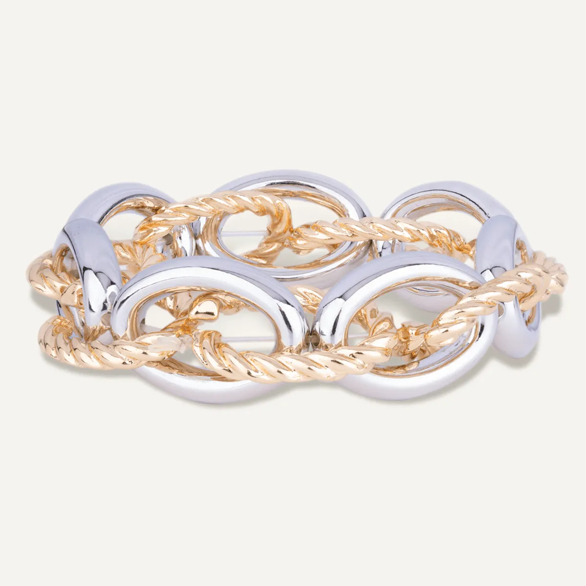 Alesha Elasticated Rope Bracelet In Silver & Gold-Tone