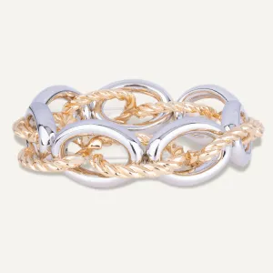 Alesha Elasticated Rope Bracelet In Silver & Gold-Tone