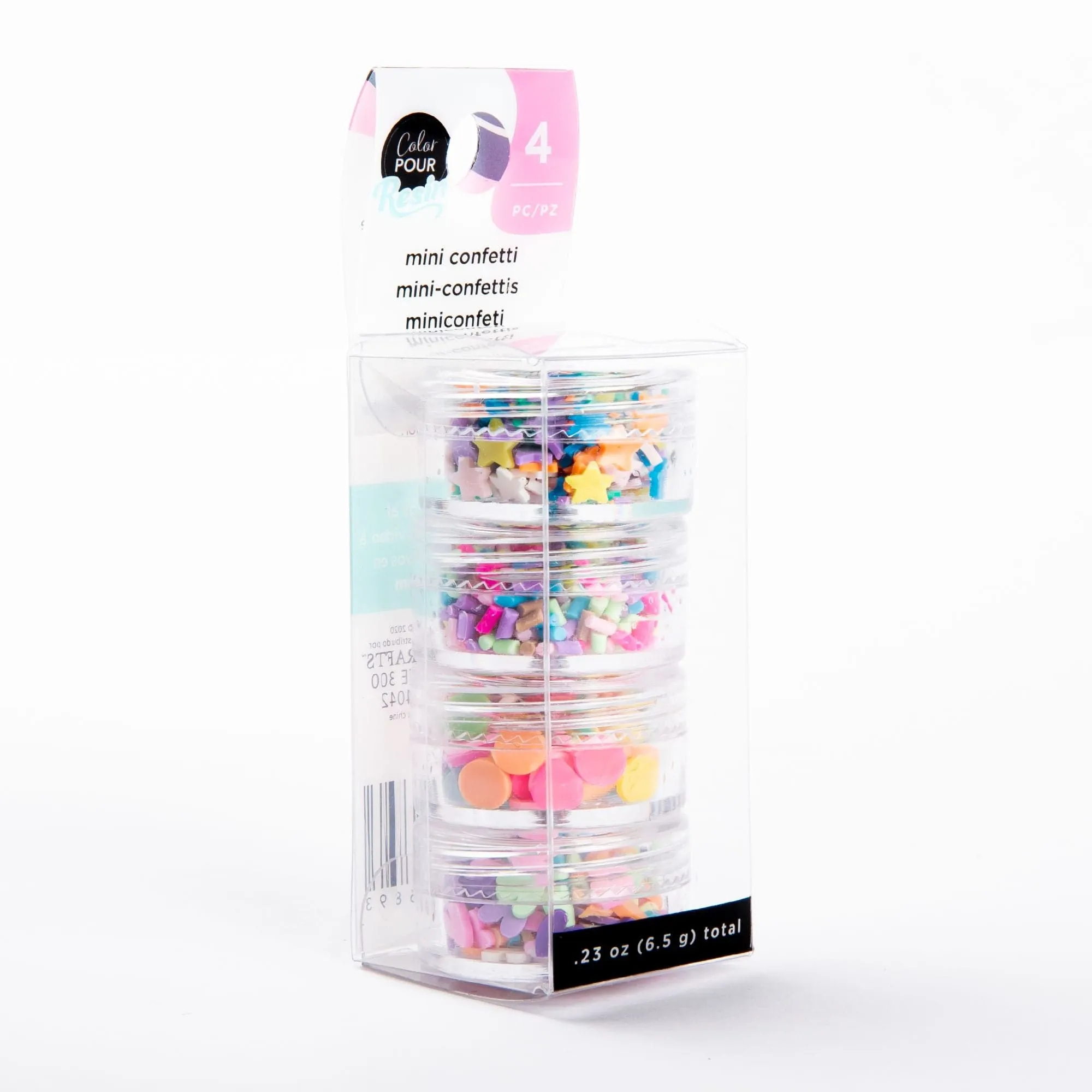 American Crafts Color Pour Resin Mix-Ins-Mini Confetti - Bright 4/Pkg