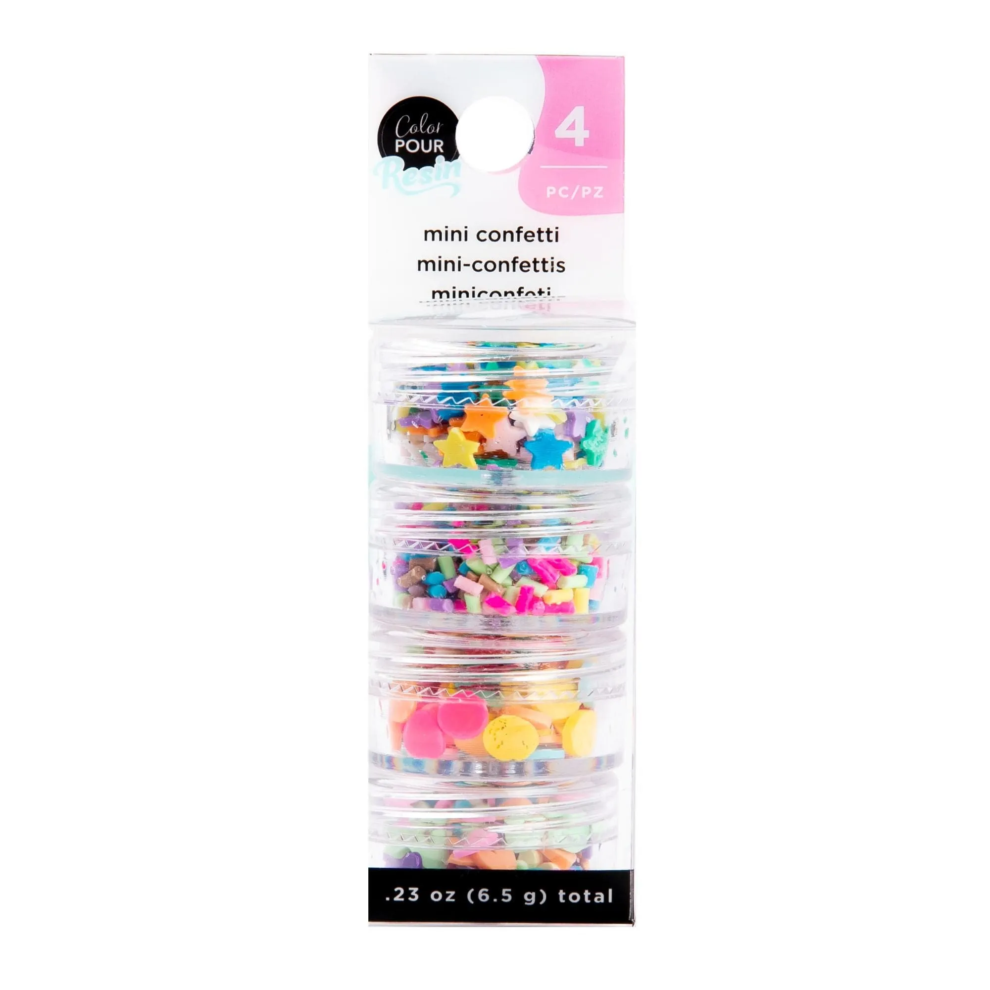 American Crafts Color Pour Resin Mix-Ins-Mini Confetti - Bright 4/Pkg