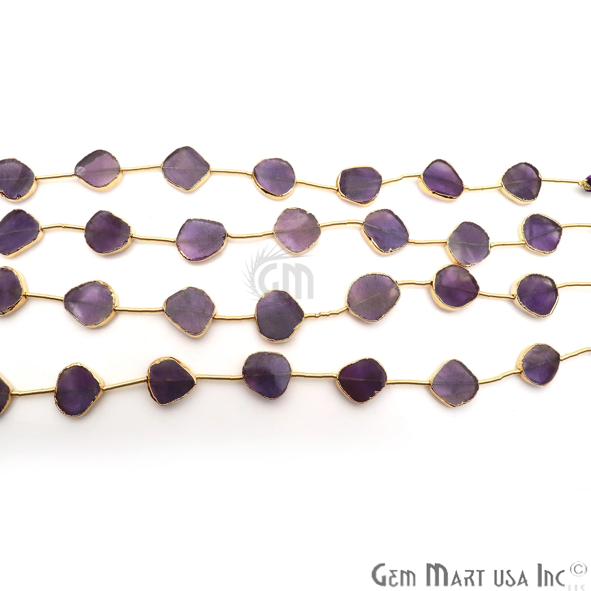 Amethyst Rough Beads, 9 Inch Gemstone Strands, Drilled Strung Briolette Beads, Free Form, 18x15mm