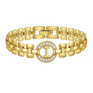 Apsvo I Letter Bracelet Gold Initial Bracelet Cubic