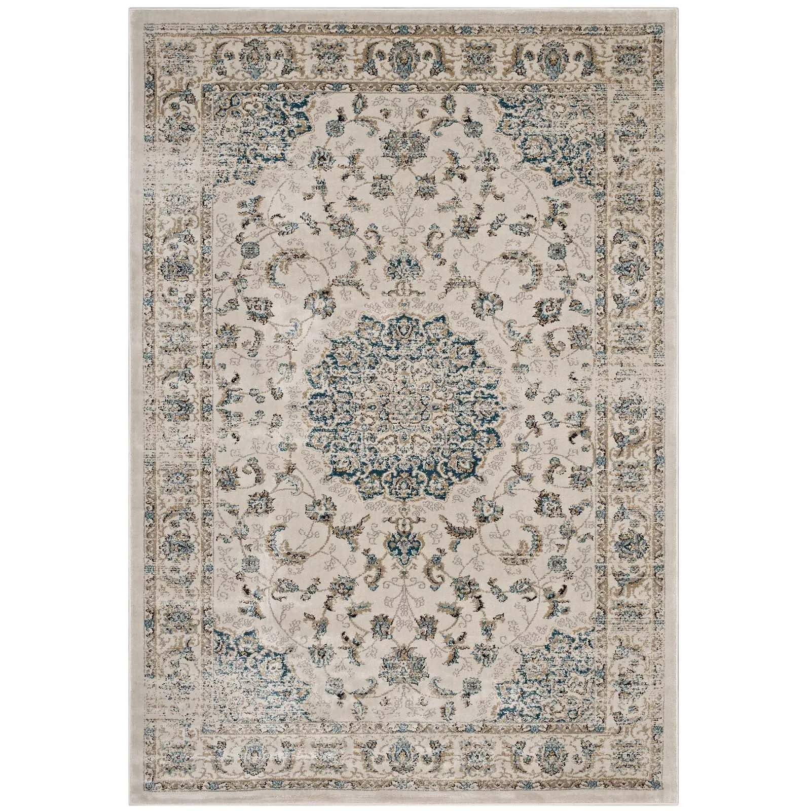 Atara Distressed Vintage Medallion Area Rug by Modway