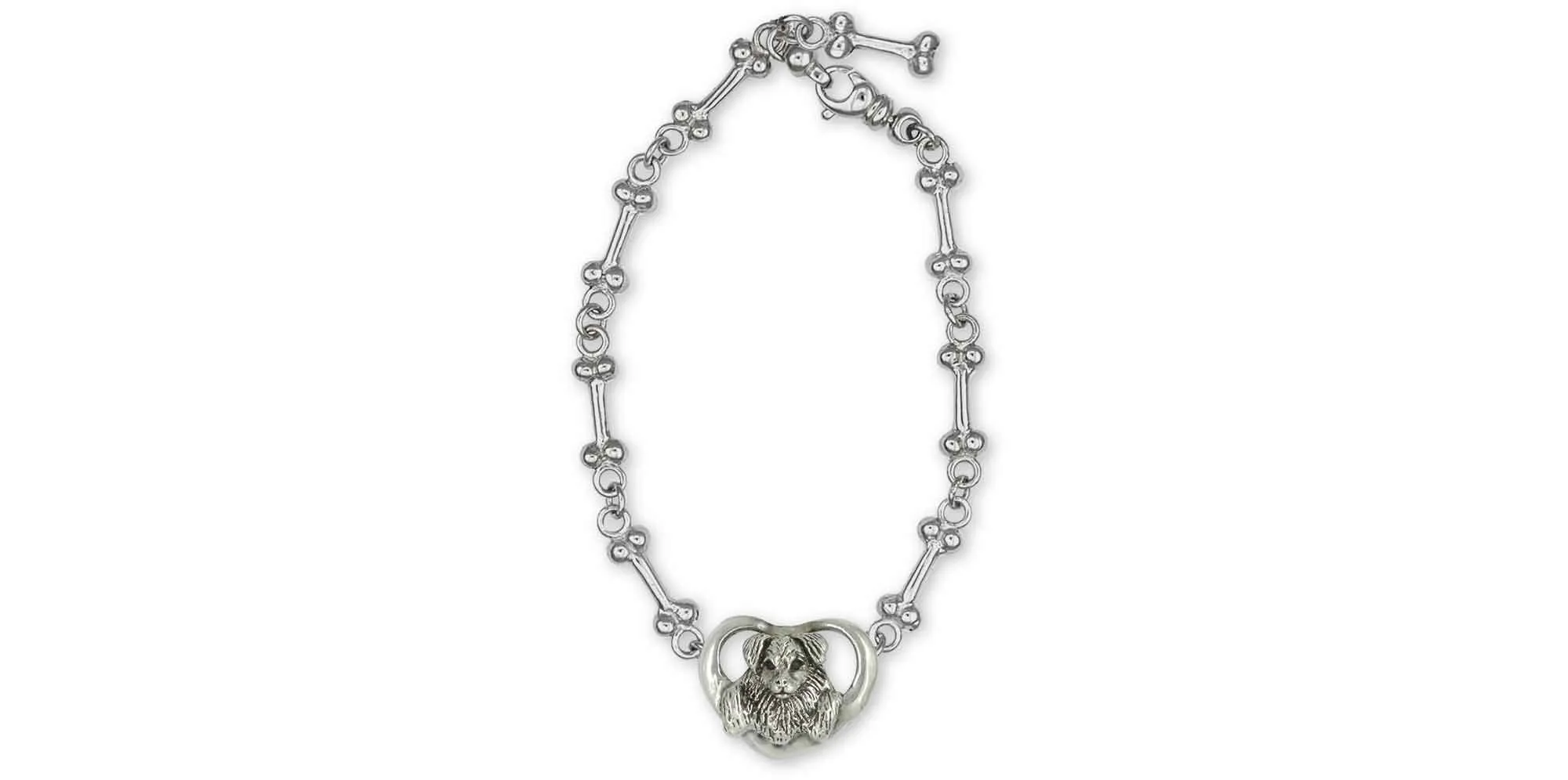 Australian Shepherd Jewelry Sterling Silver Handmade Australian Shepherd Bracelet  ASH1-B