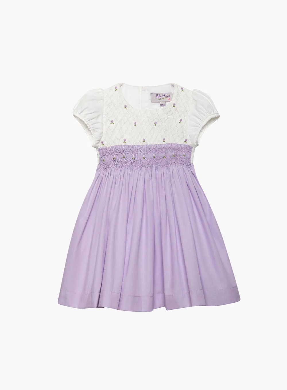 Baby Rose Hand Smocked Dress in Lilac