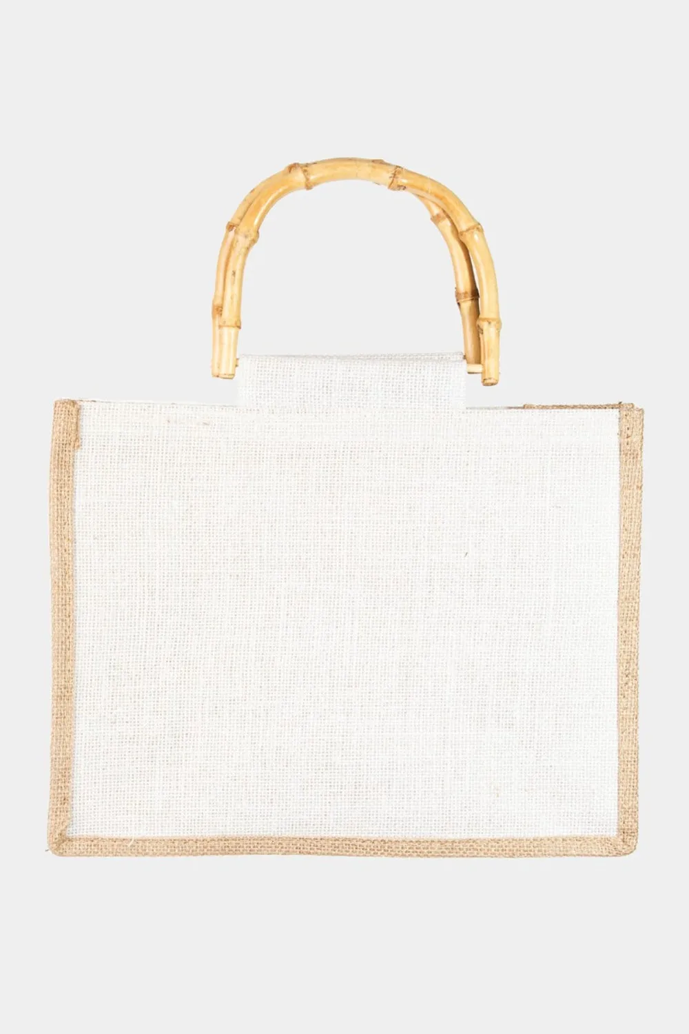 Bamboo Handle Hello Weekend Tote Bag WH