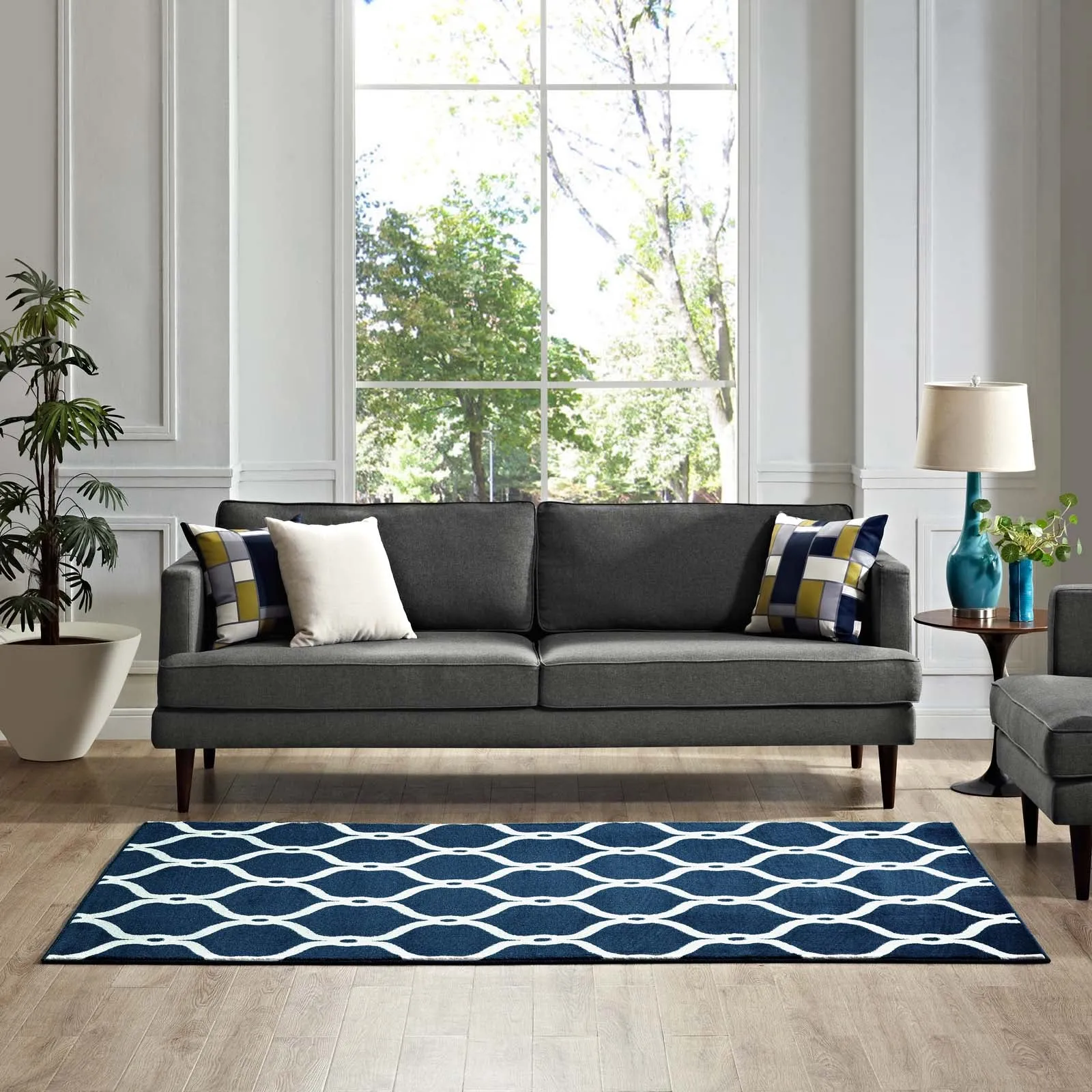 Beltara Chain Link Transitional Trellis Area Rug by Modway