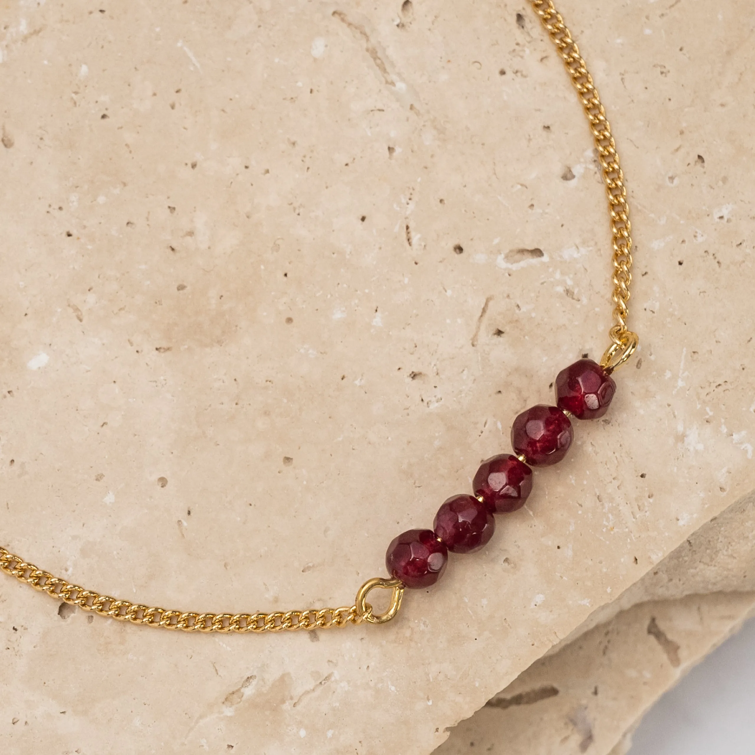 Birthstone 14k gold plated bracelet - Petite