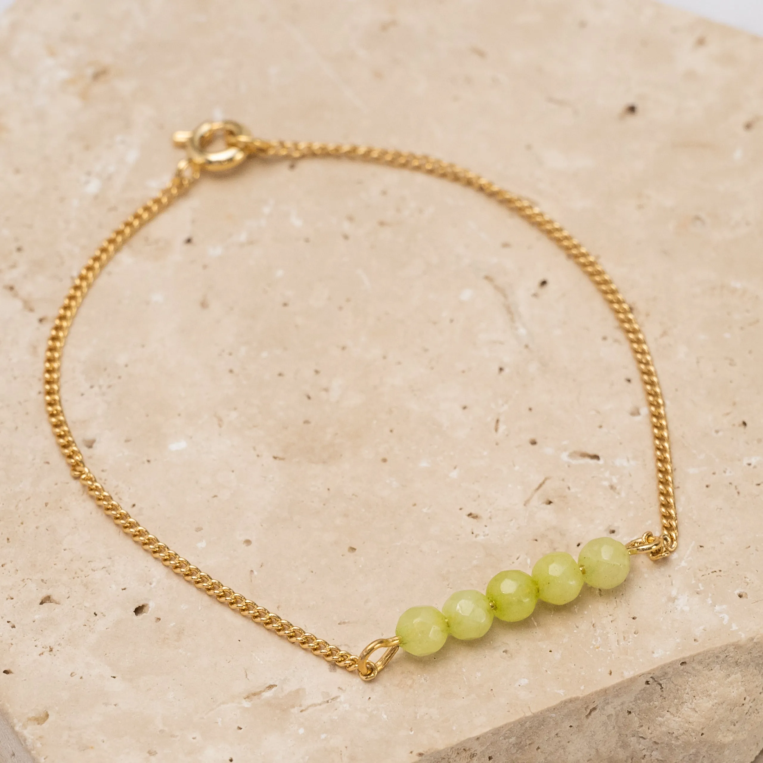 Birthstone 14k gold plated bracelet - Petite