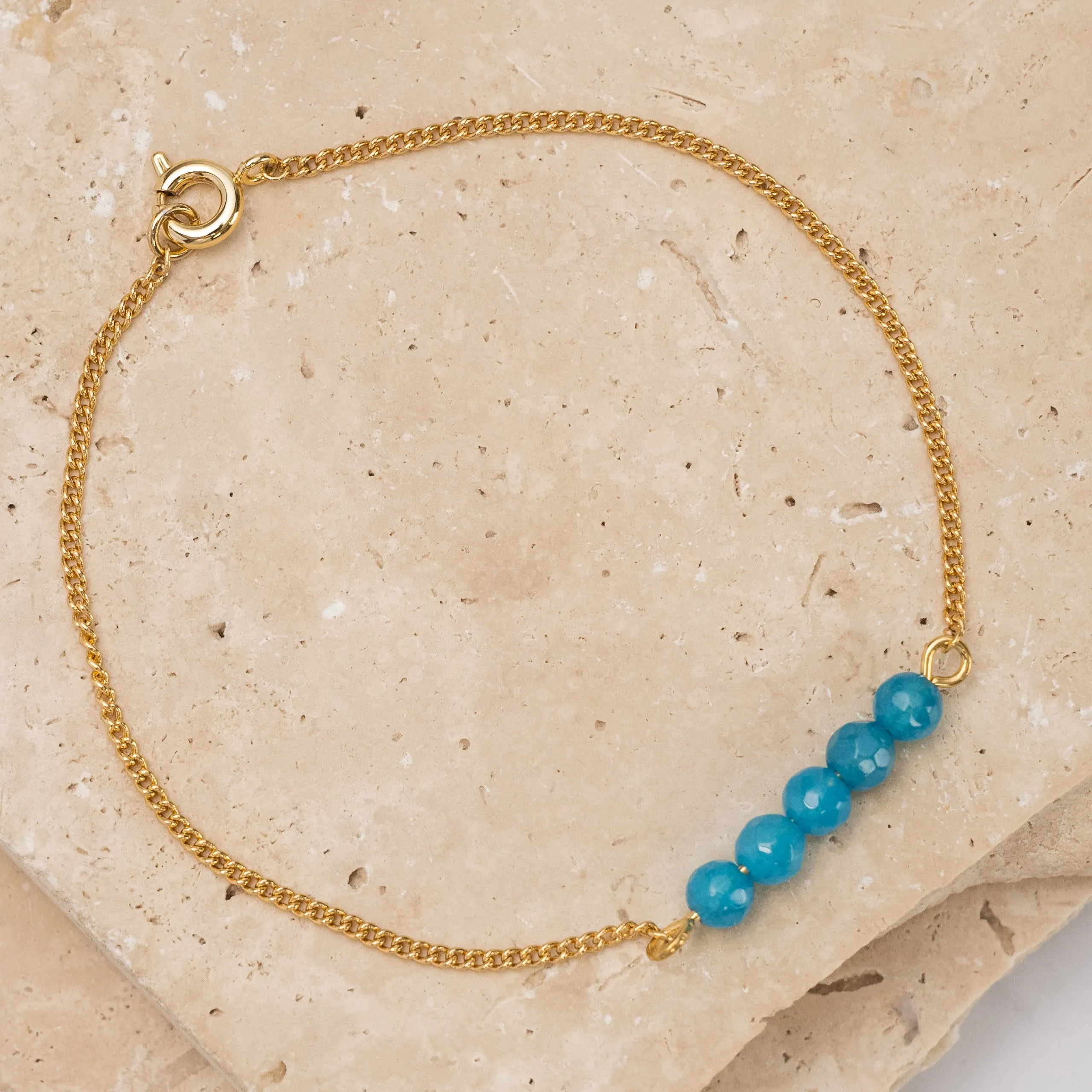 Birthstone 14k gold plated bracelet - Petite