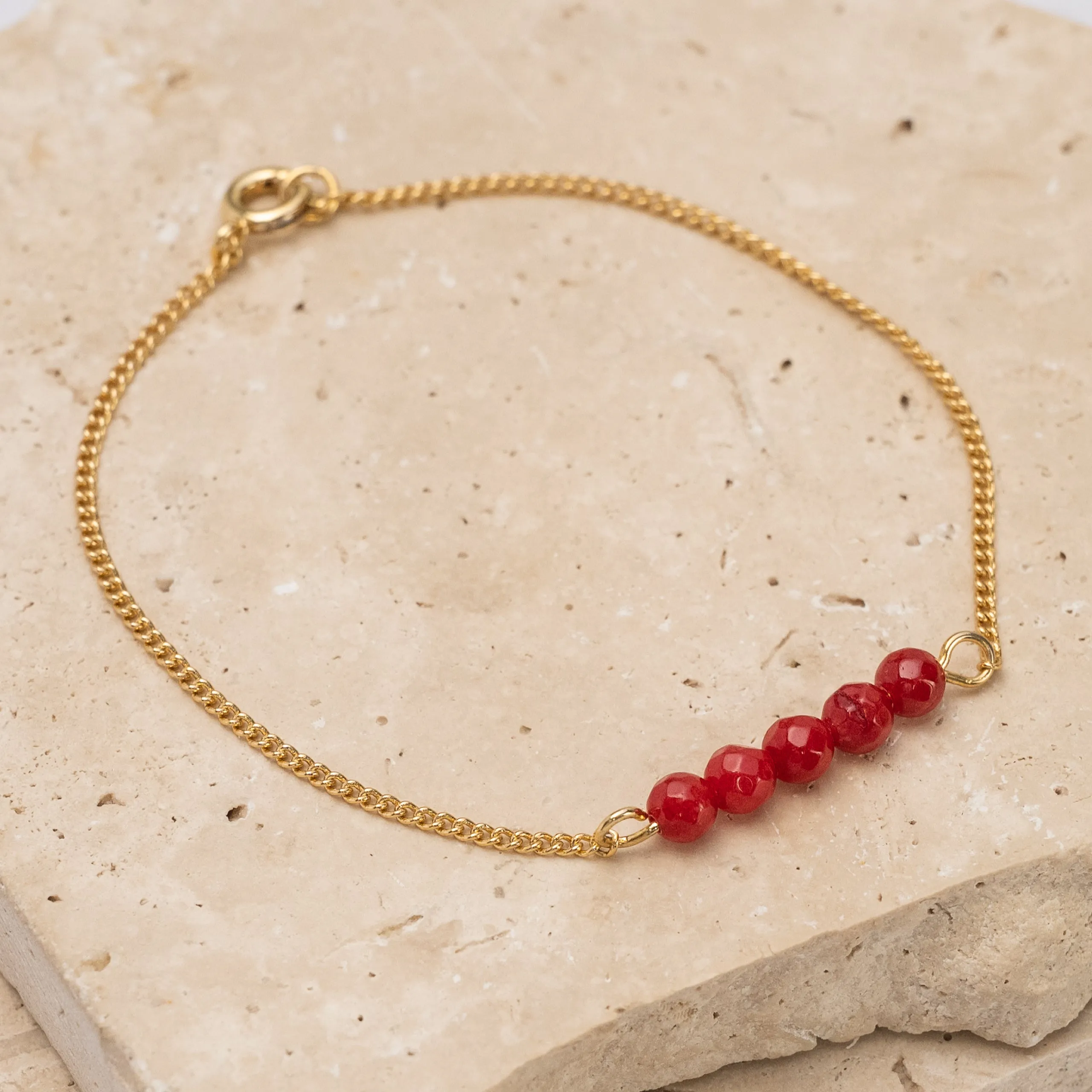 Birthstone 14k gold plated bracelet - Petite