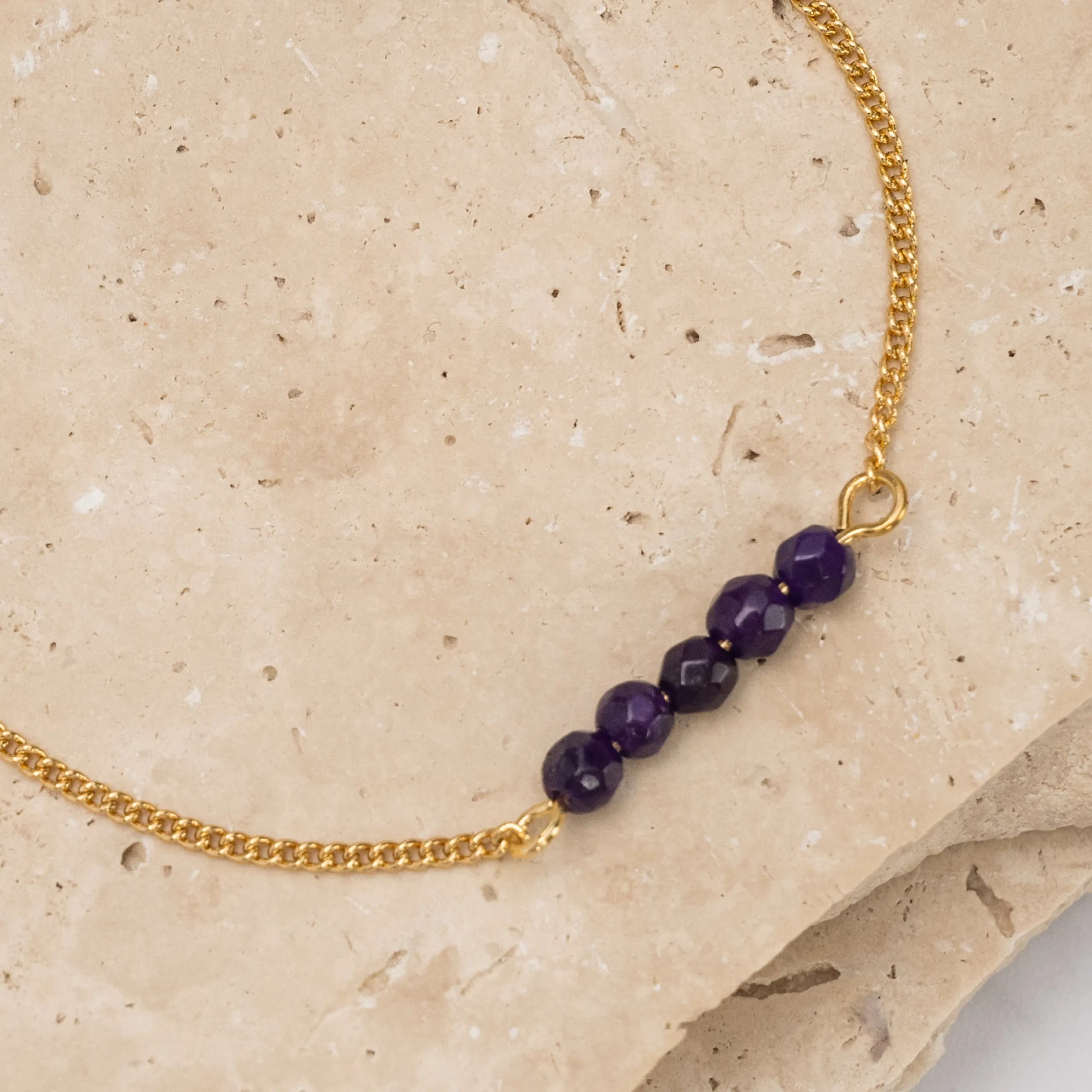 Birthstone 14k gold plated bracelet - Petite