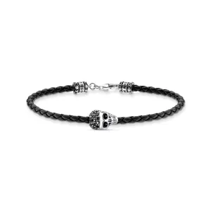 Bracelet skull crown silver