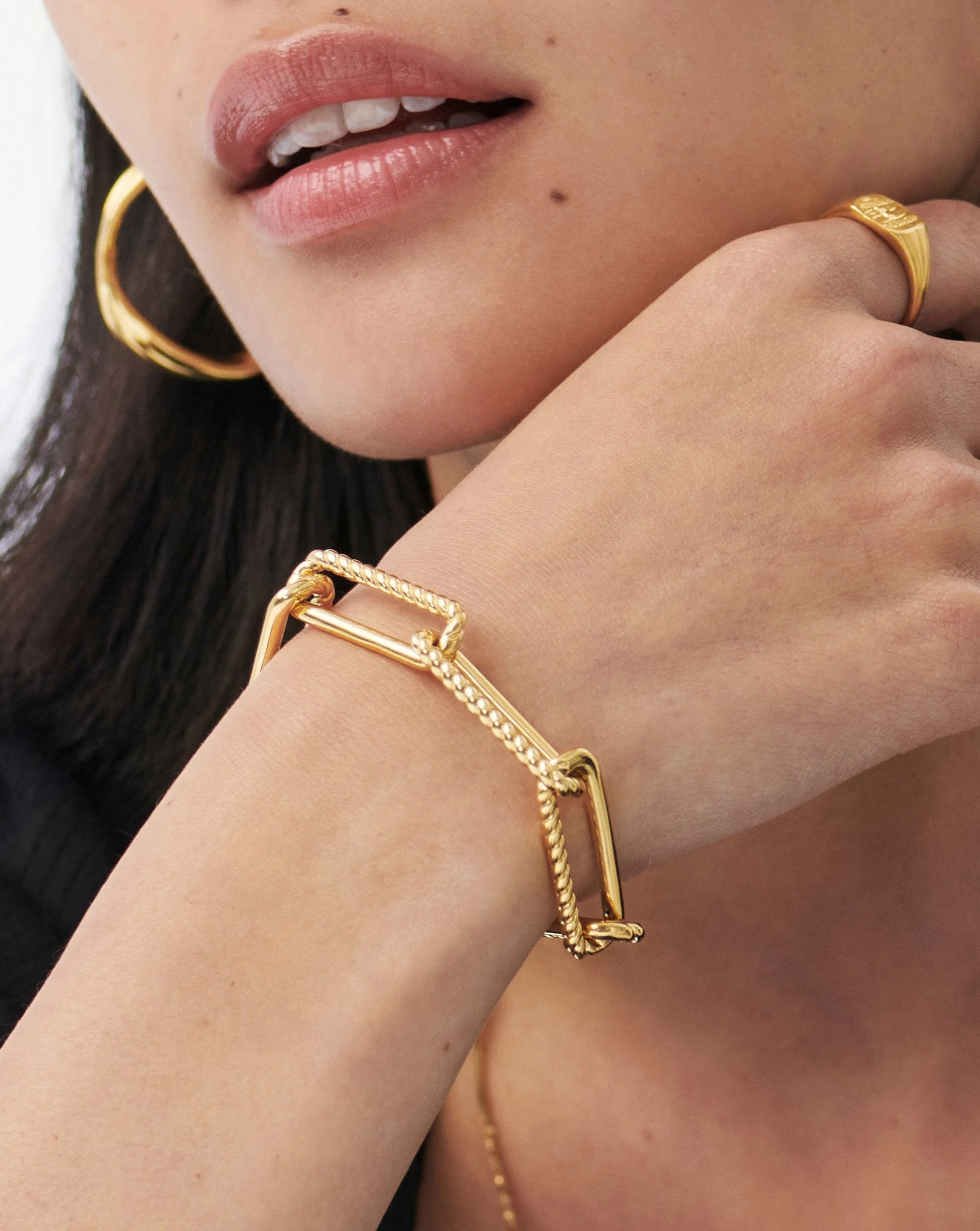 Chunky Half Radial Chain Bracelet | 18k Gold Plated