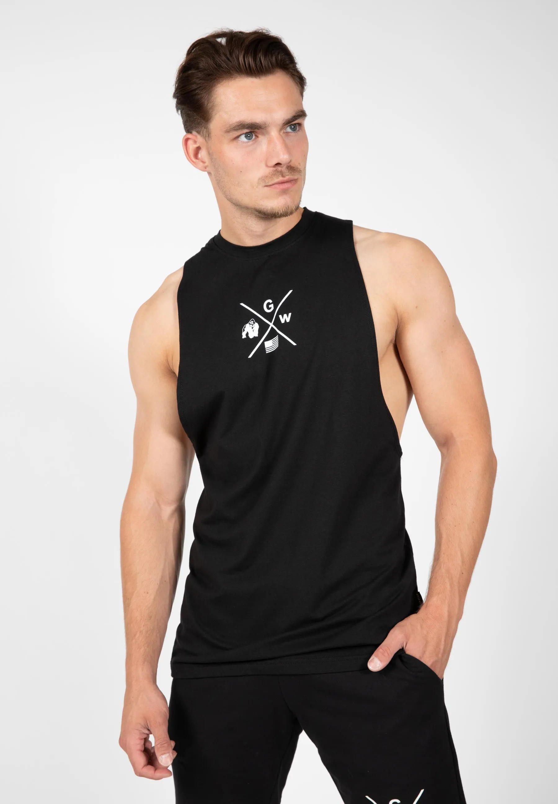 Cisco Drop Armhole Tank Top - Black/White