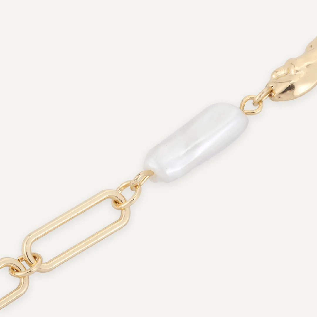 Classic Faux Pearls Bracelet In Gold-Tone