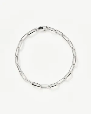 Classic Mini Paperclip Chain Bracelet | Silver Plated