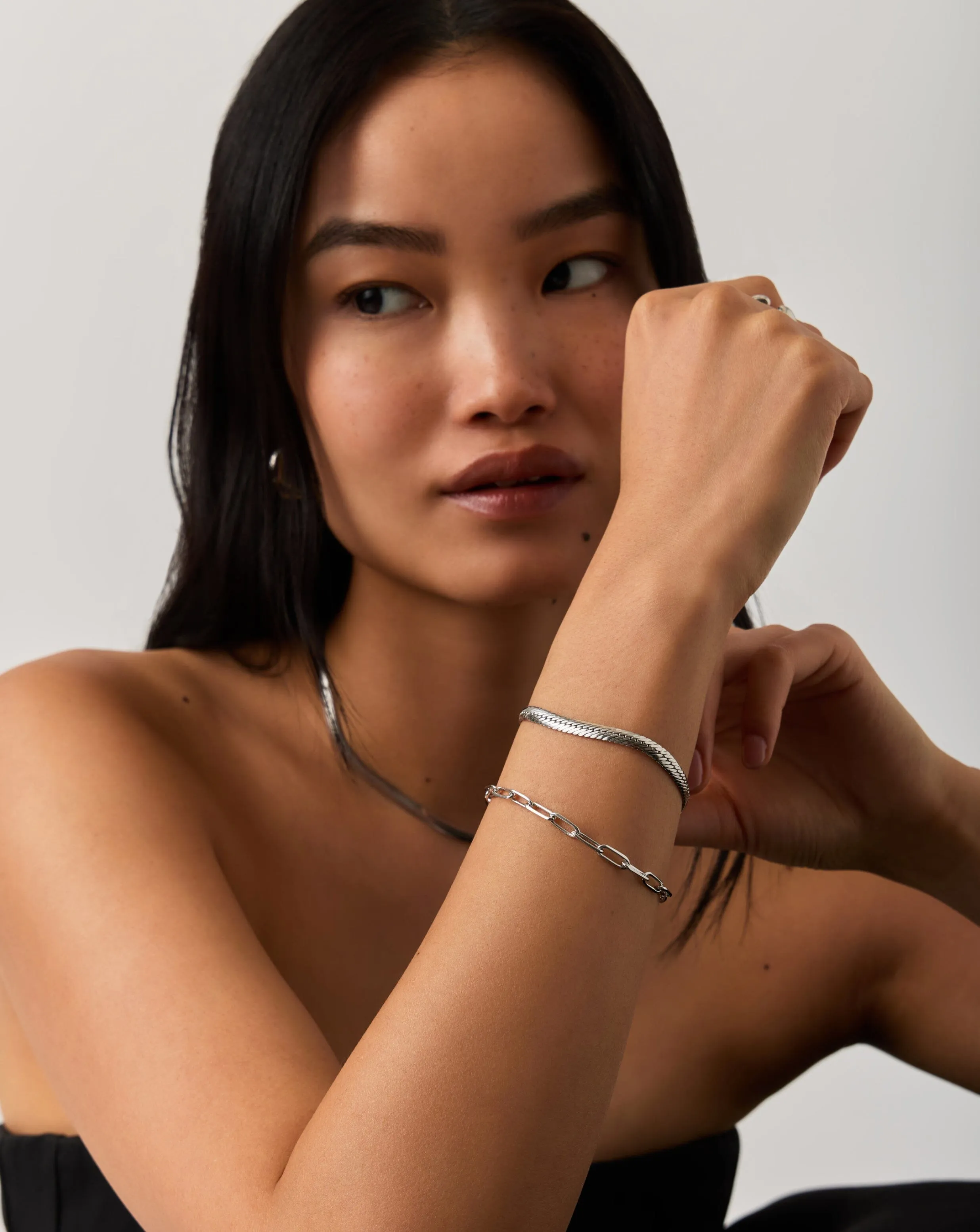 Classic Mini Paperclip Chain Bracelet | Silver Plated