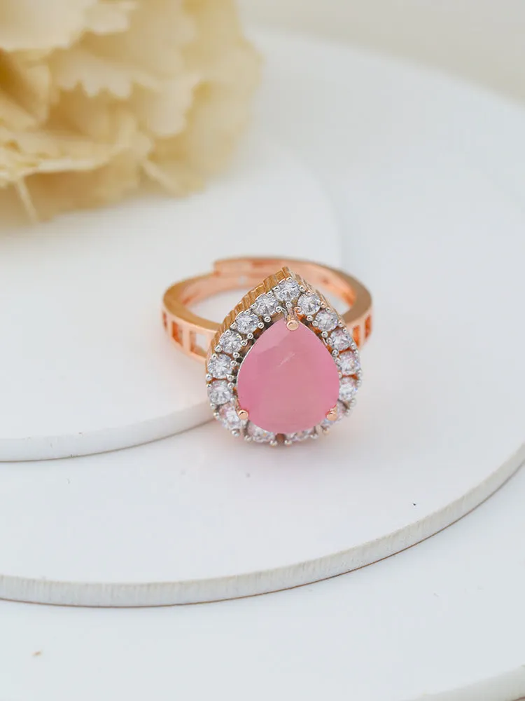 Coral Liana Solitaire Ring